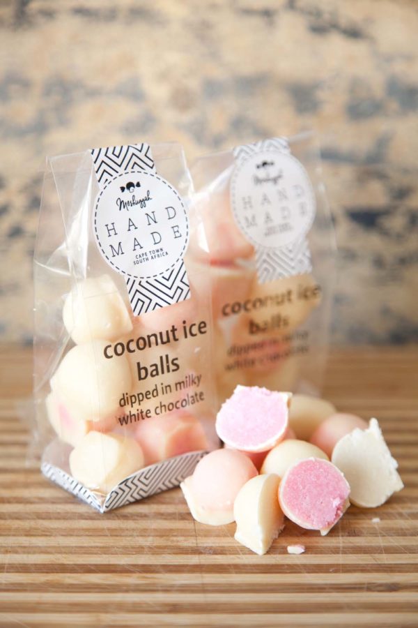 Coconut Ice Balls Dipped in Milky White Chocolate 100g