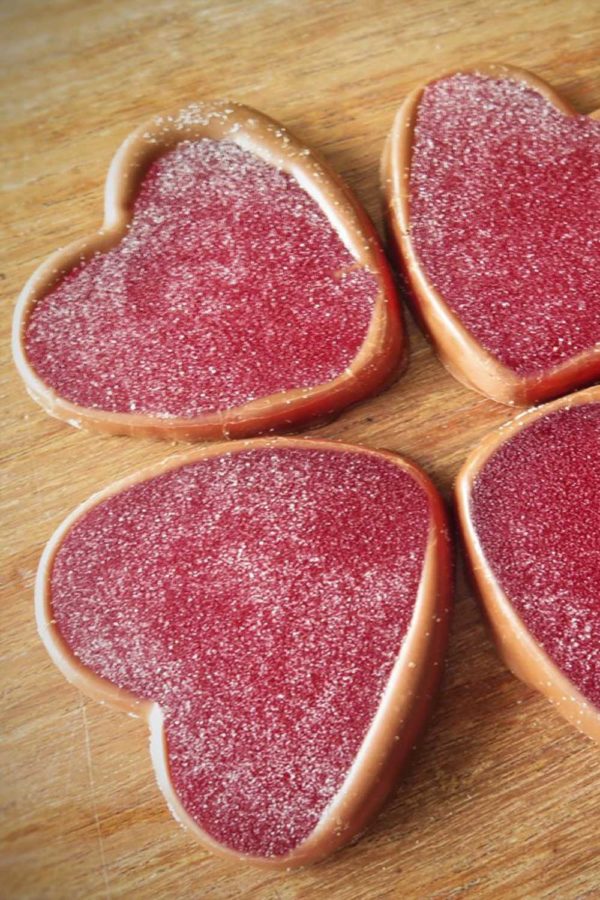 Strawberry Jelly Hearts with Belgian Milk Chocolate 32g (Price per unit of 1) Made on special order only. POA - Image 3