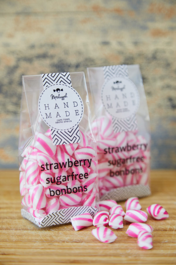 Mini Sugar Free Strawberry Bonbons (in pink & white) 100g