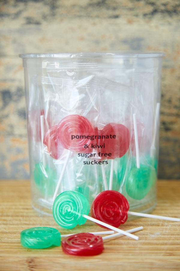 Pomegranate & Kiwi Sugar Free Suckers. Price per sucker.
