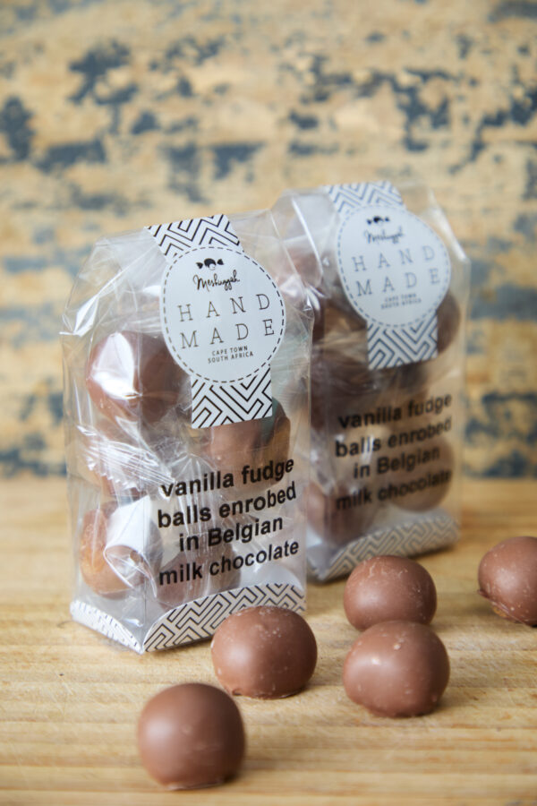 Fudge Balls Coated in Belgian Milk Chocolate 100g