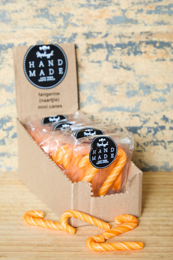 Mini Tangerine (Naartjie) Candy Canes 7g each (4 x in a packet - 28g)