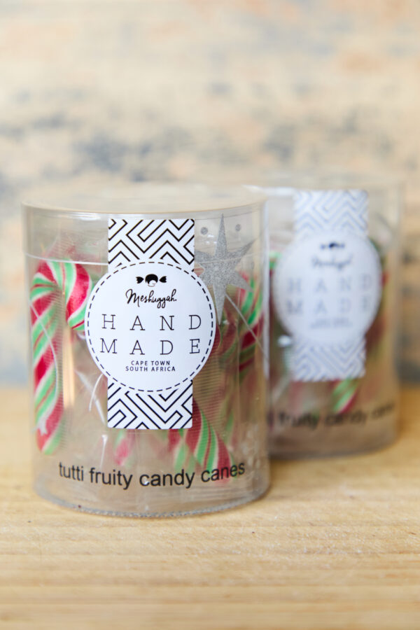 Mini Christmas Candy Canes: Traditional Green, Red & White Stripes (70g Tub) OUT OF STOCK - Image 2