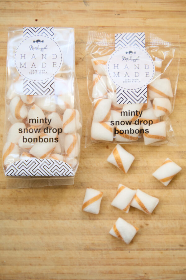 Christmas Bonbons in Minty Gold & White Stripes (100g packet) OUT OF STOCK - Image 5