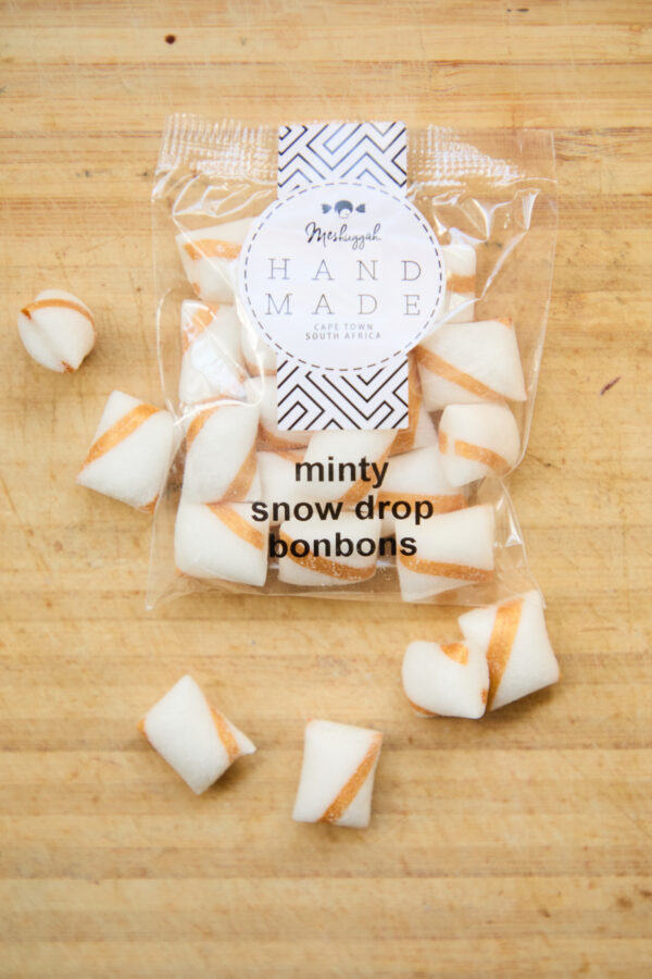 Christmas Bonbons in Minty Gold & White Stripes (in a little 50g packet) OUT OF STOCK