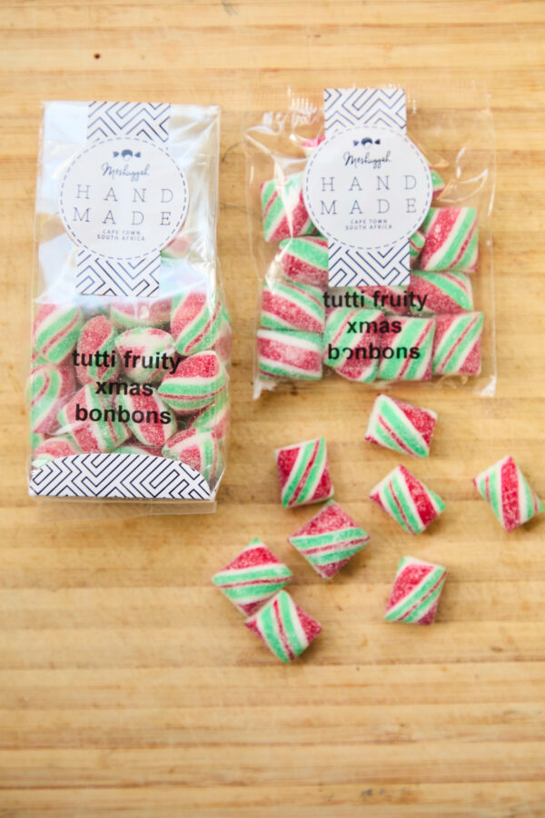 Mini Christmas Candy Canes: Traditional Green, Red & White Stripes (70g Tub) OUT OF STOCK - Image 3