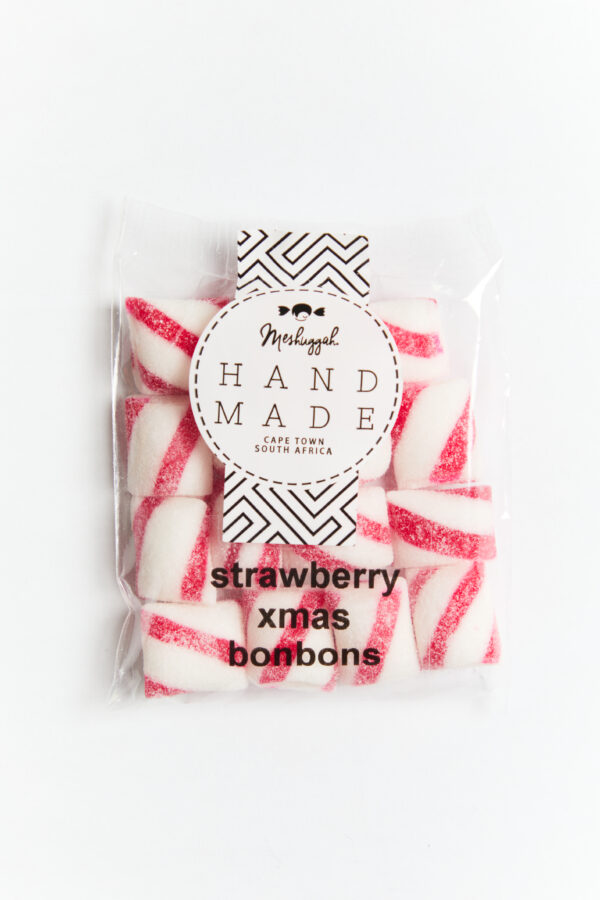 Christmas Bonbons Red & White Stripes in Strawberry (in a little 50g packet) OUT OF STOCK - Image 2