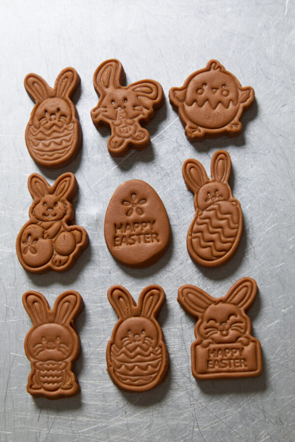 Easter Bunnies in Fudge - 6 Beautiful Bunnies & Eggs & Happy Easter shaped pieces in a Tub 185g: ORDERS HAVE CLOSED - Image 2