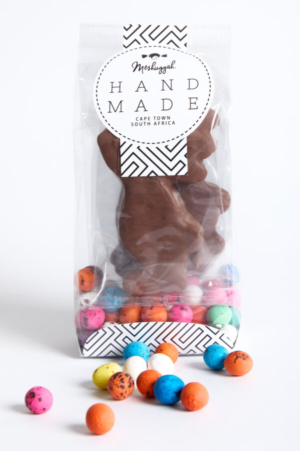 Marshmallow Easter Bunnies in Belgian milk chocolate on a bed of speckled eggs 230g - Image 2
