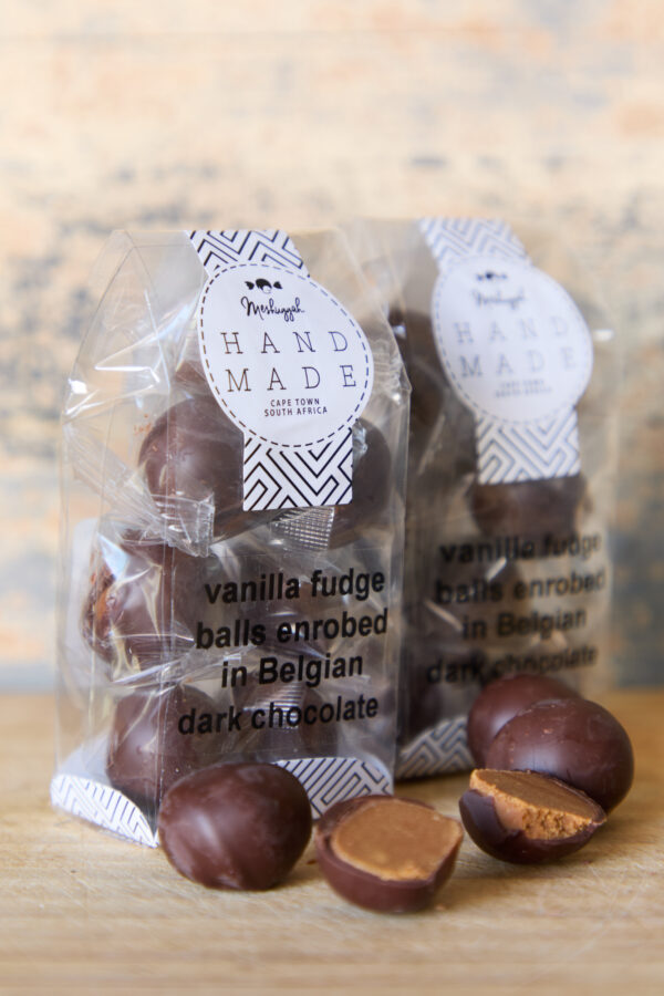 Fudge Balls Coated in Belgian Dark Chocolate 100g