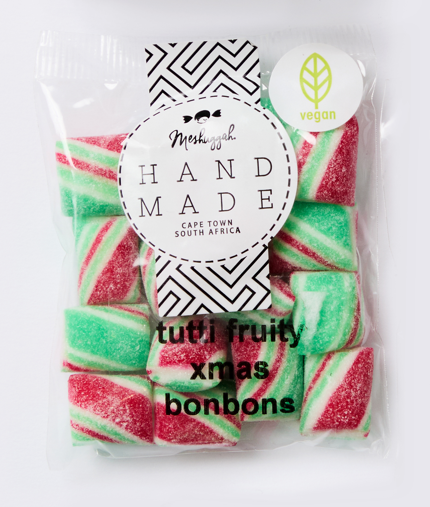 Christmas Bonbons Traditional Green & Red & White 50g (Tutti Frutti flavour & Vegan) - Image 2