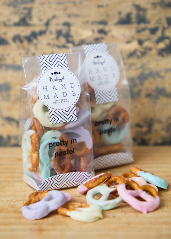 EASTER ORDERS HAVE CLOSED. Easter Pretzels in Pastel Chocolate (50g)