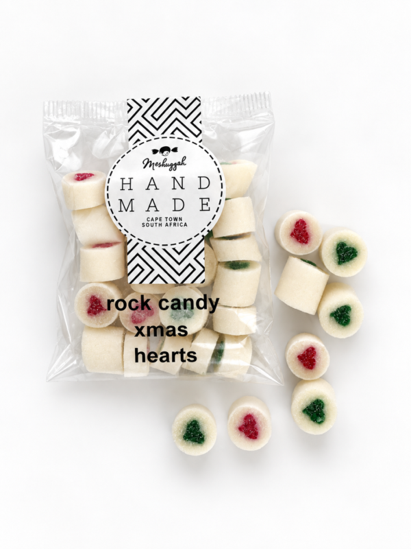Christmas Rock Candy Hearts (Red & Green Hearts) 50g